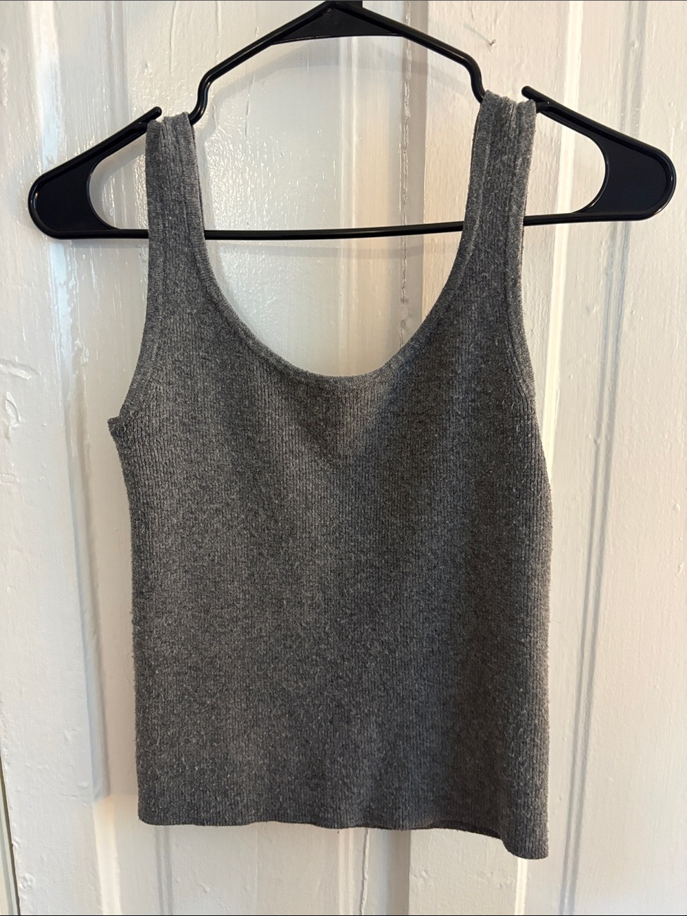 a new day Knit Tank Top - Gray Sleeveless Scoop Neck